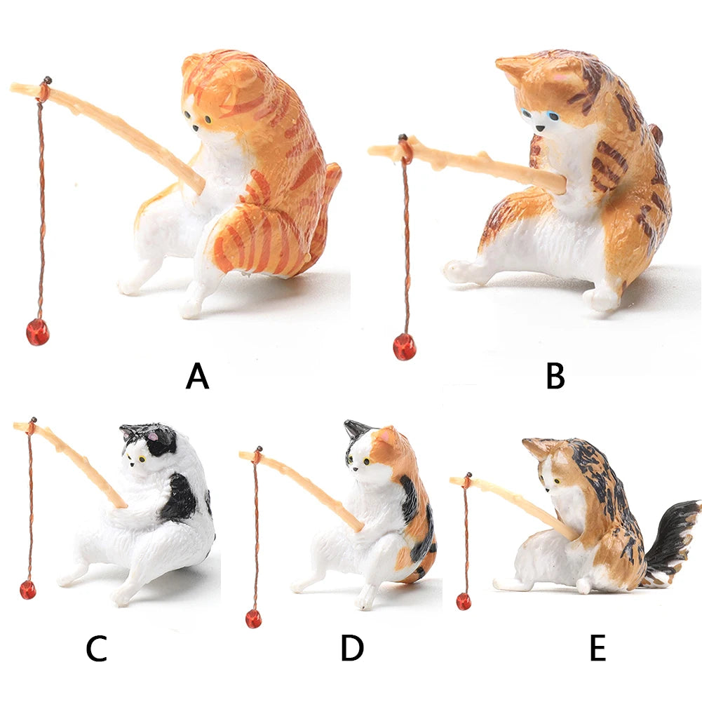 Alloet Kitten Fishing Ornament Aquarium Landscape Decor