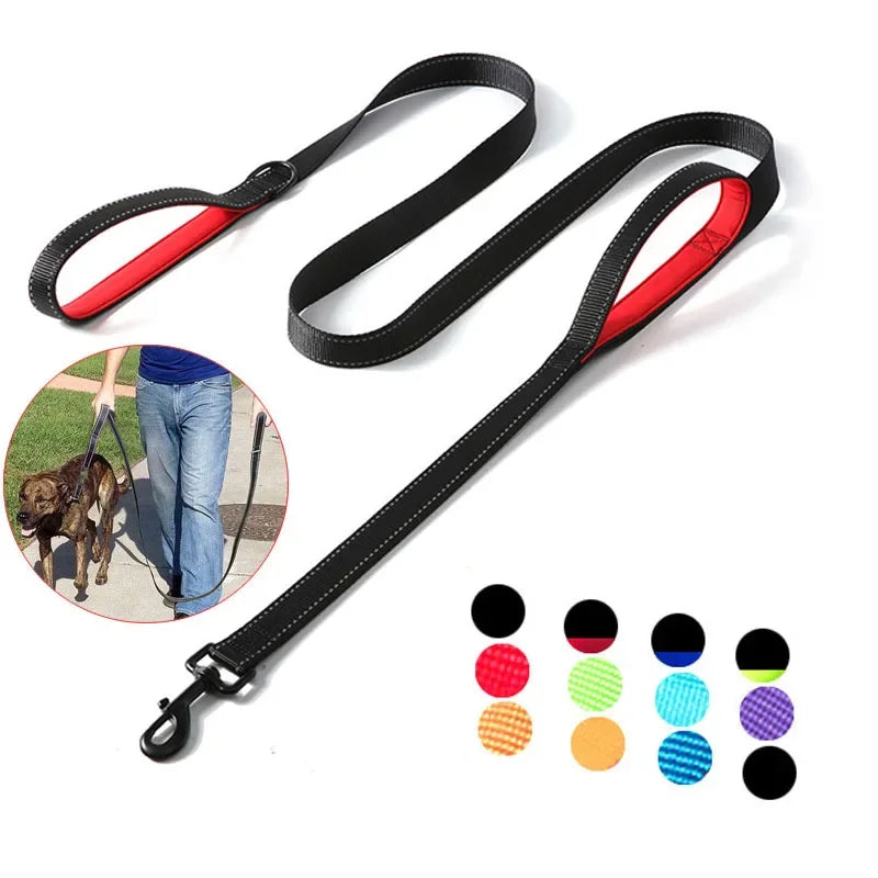Heavy Duty Nylon Dog Leash With Double Handle For Training