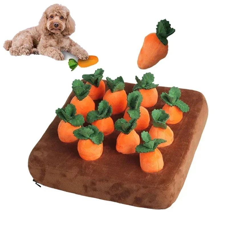 Dog Snuffle Mat Plush Carrot Toy Vegetable Field Interactive