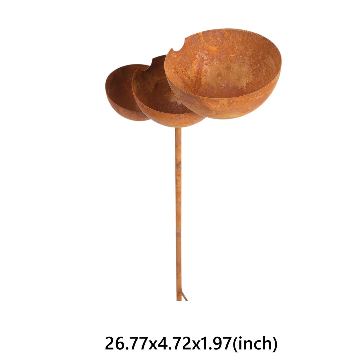 3-Layer Bird Water Bowl With Metal Stake Outdoor Bird Bath