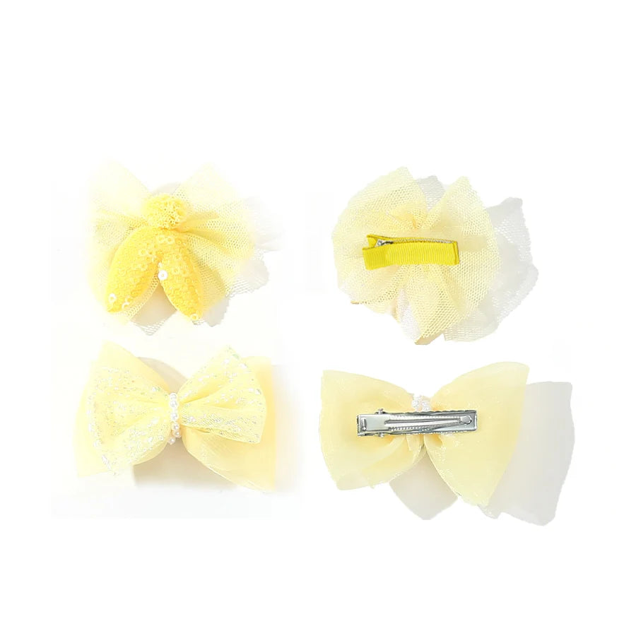 4Pcs Dog Bow Hair Clips For Pets Yorkie Topknot Bows