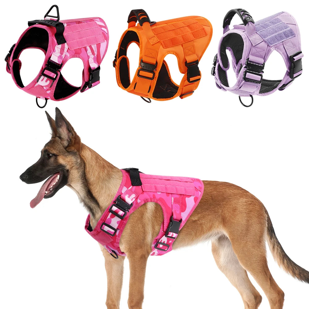 PETRAVEL Military Camouflage Dog Harness For All Dogs
