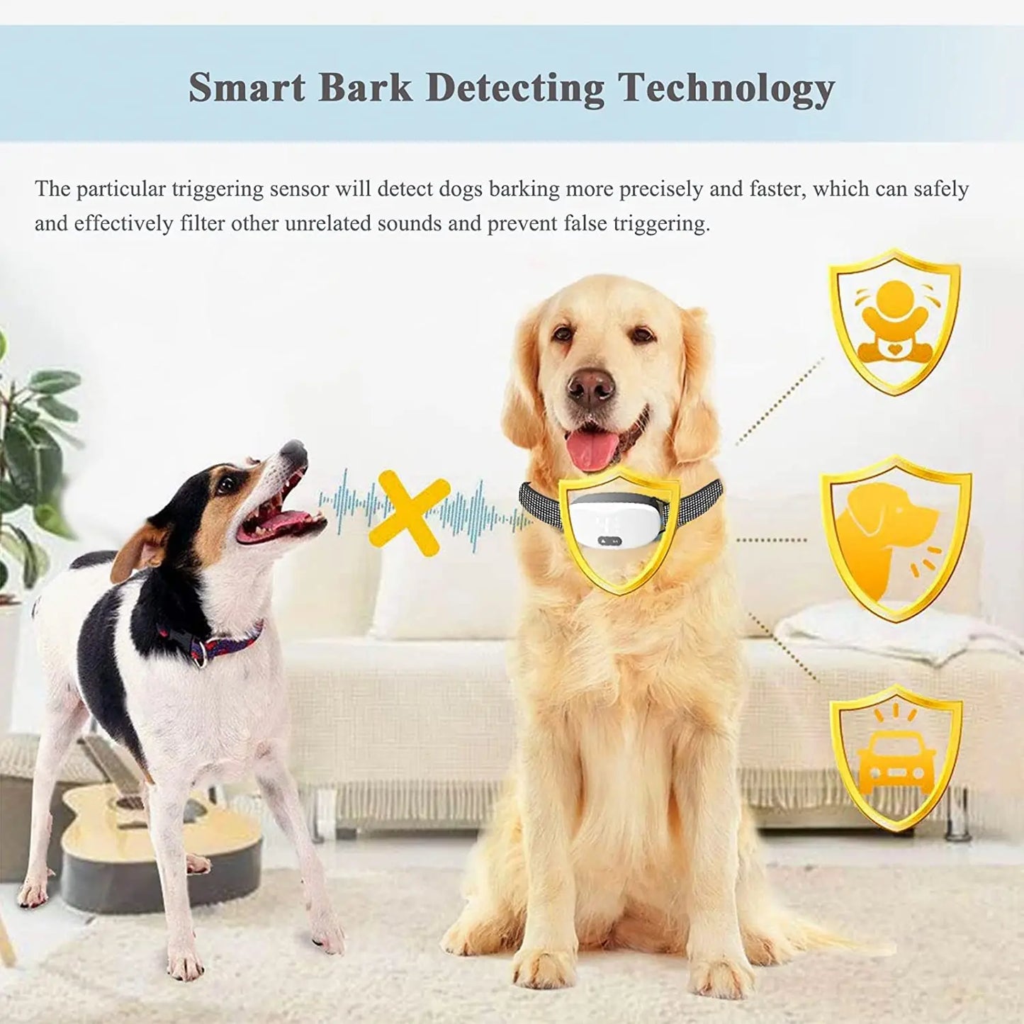 Dog Anti Bark Training Collar Beep Vibration Led for Dogs