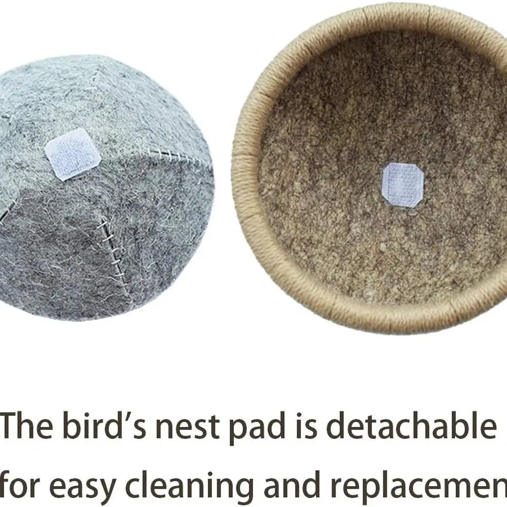 Bird Nest for Canary Finch Parrot with Felt Cushion